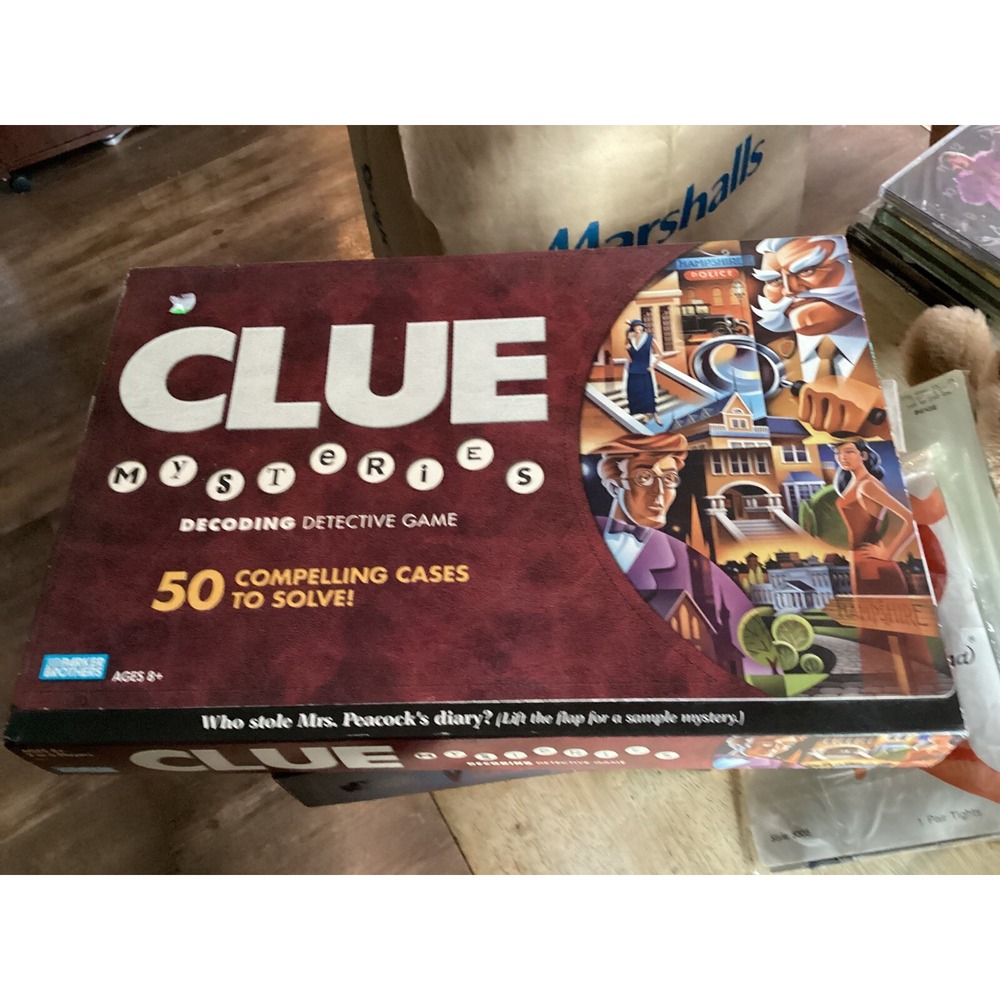 Parker Brothers CLUE Mysteries Board Game 50 Cases Decoding Detective New